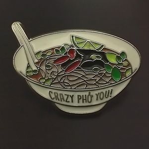 🧁 3/$30 Crazy Phở You Bowl of Soup Noodles Enamel Pin NEW